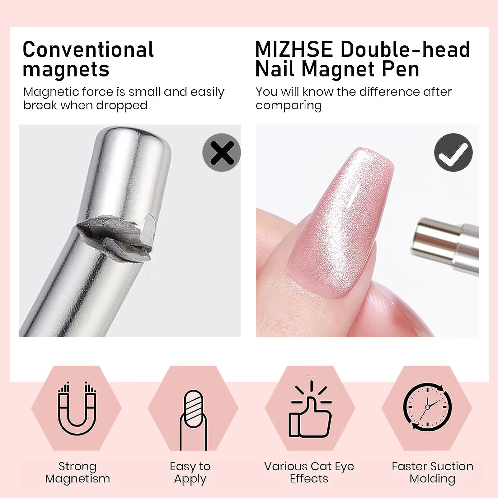 Aimants pour Nail Art, or et argent