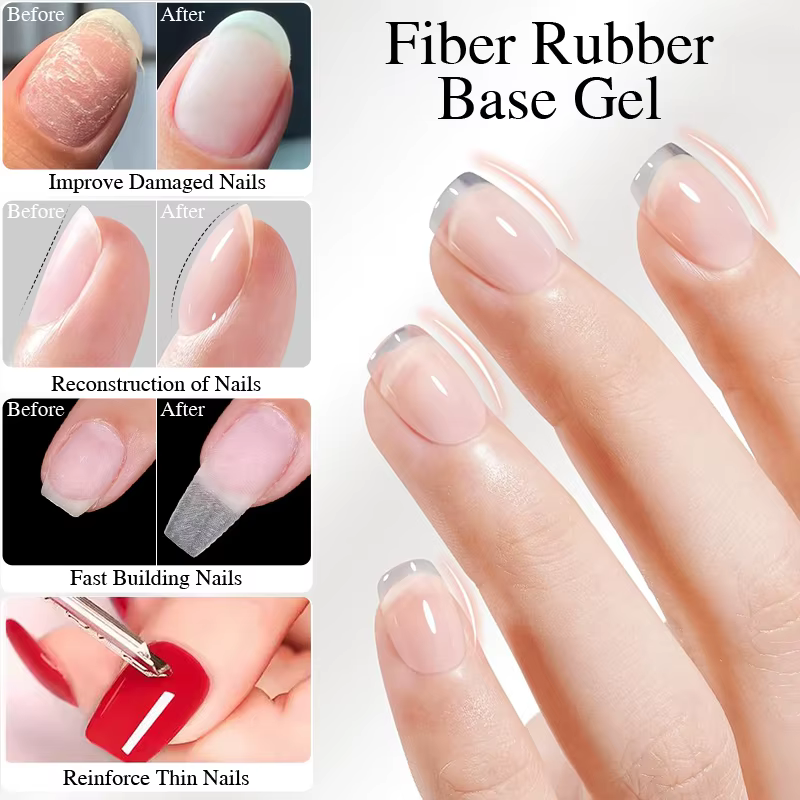 Vernis à ongles en gel de base en caoutchouc de fibre de verre PUENTE 15ML pour renforcement