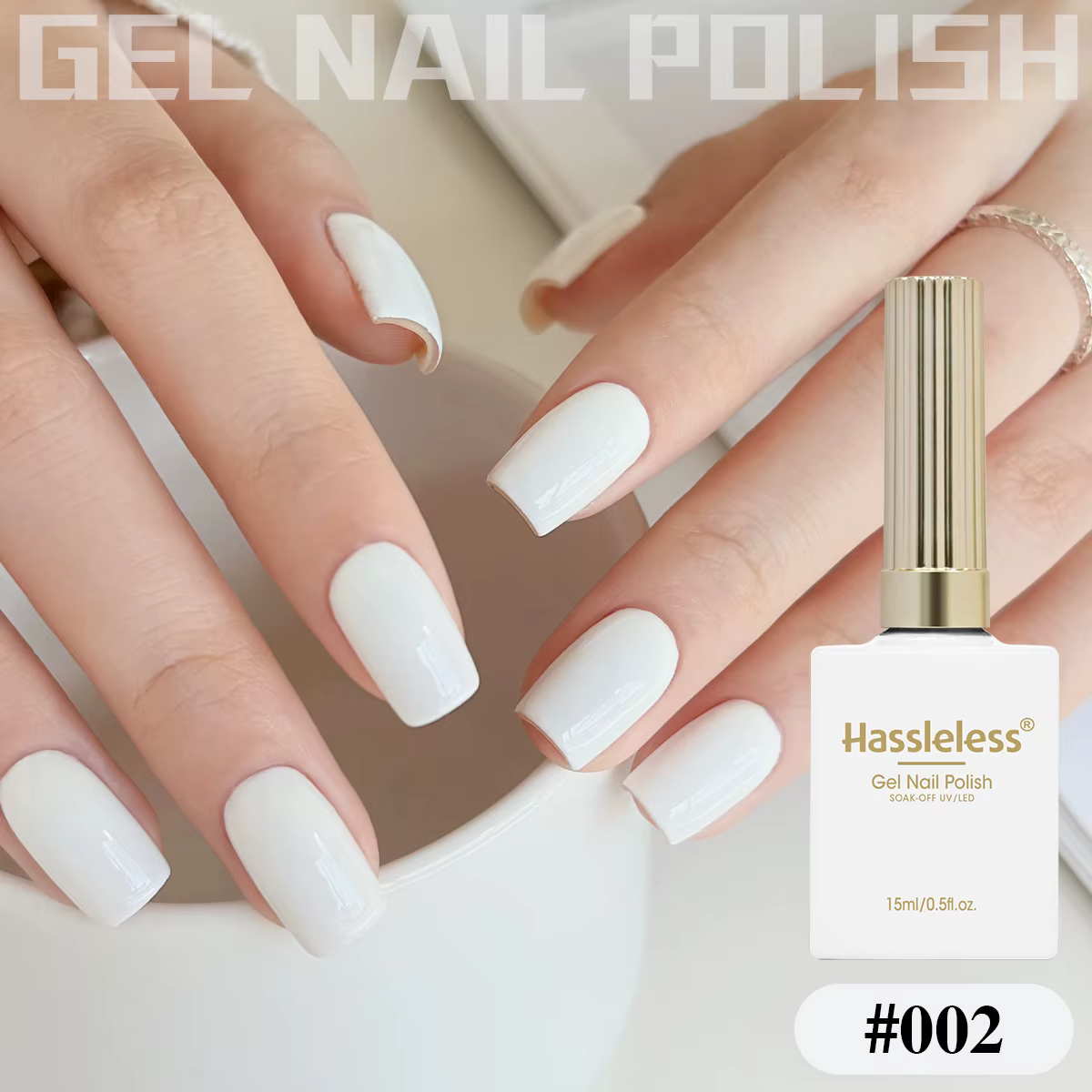 Vernis à ongles gel blanc Hassleless 15 ml