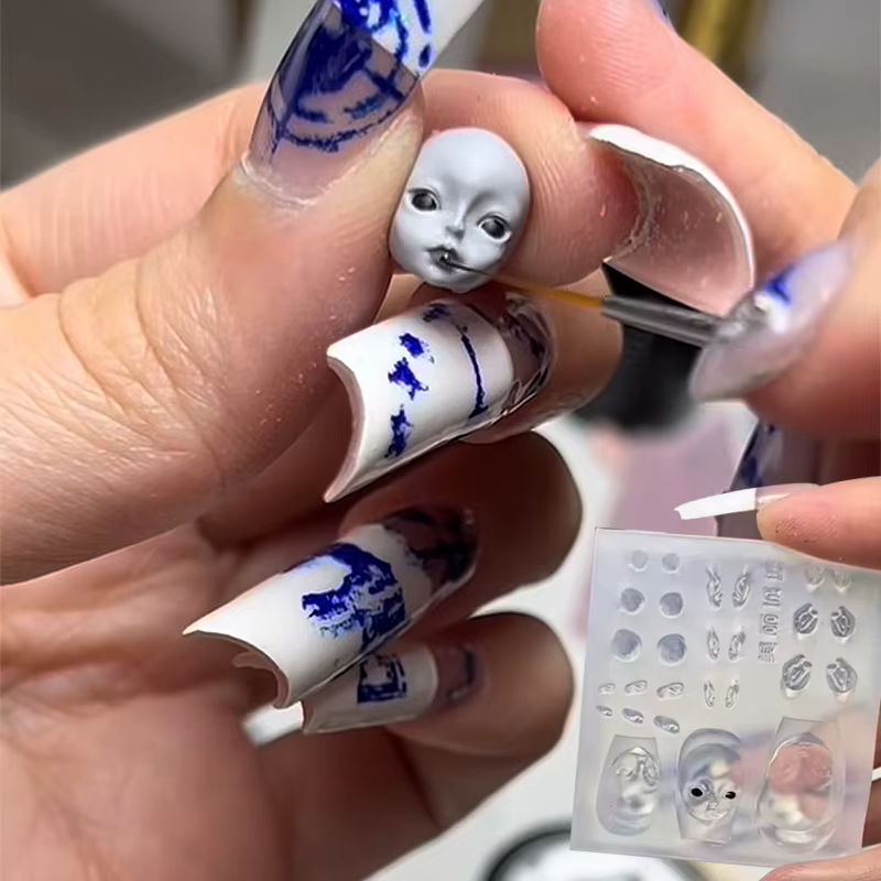 Moule à ongles en Silicone 3D Transparent