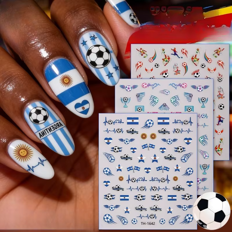 Autocollants pour ongles de football 2026