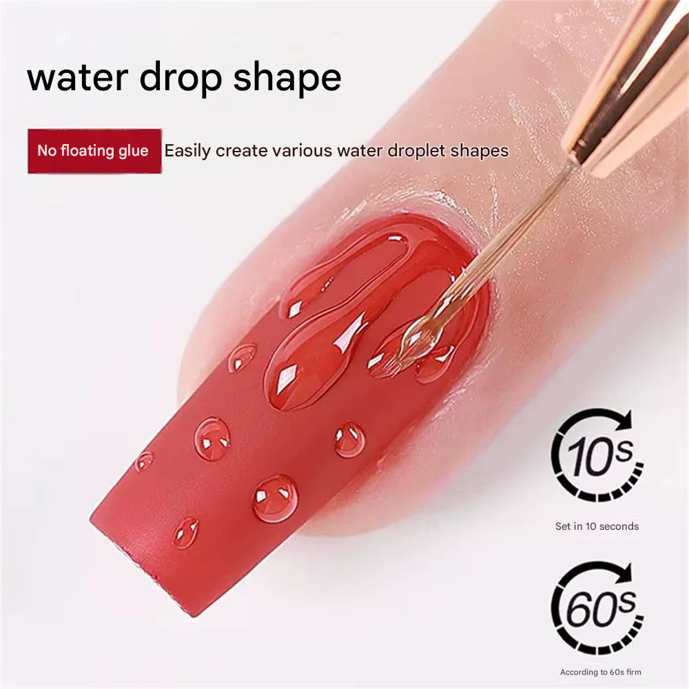 Gel à ongles semi-solide sans résidu effet goutte d'eau