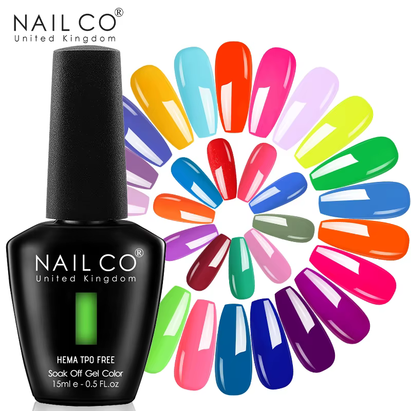 NAILCO 15ml Vernis à Ongles Gel Semi-Permanent Hema-Free Printemps-Été UV pour Manucure et Nail Art