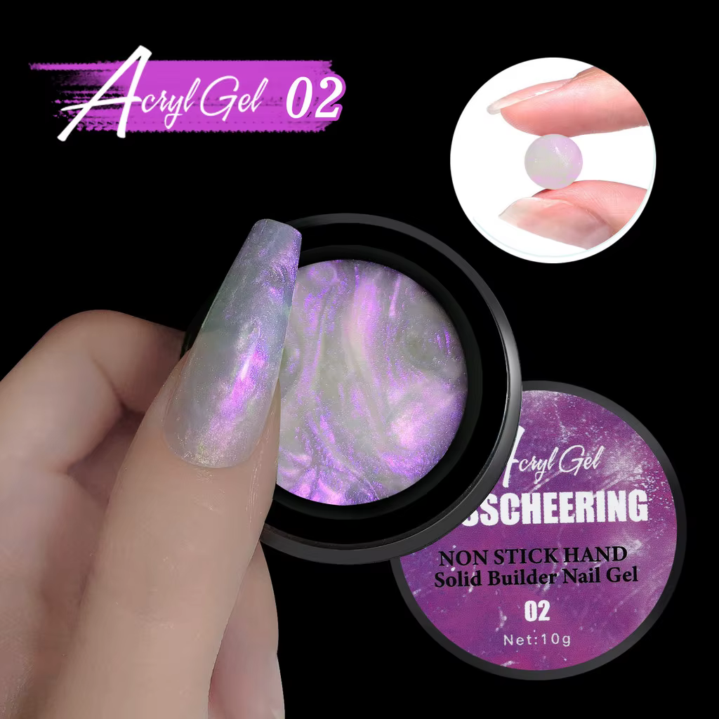 Gel de sculpture 3D Aurora Pearl Mermaid - Gel de modelage antiadhésif pour extensions d'ongles
