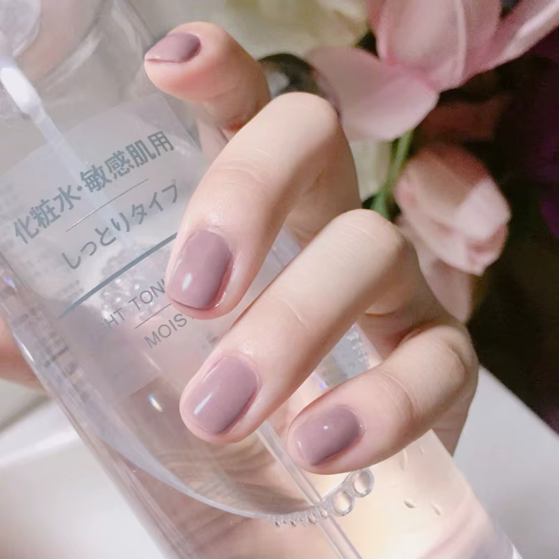 24 pièces court Squoval presse sur ongles vin rouge faux
