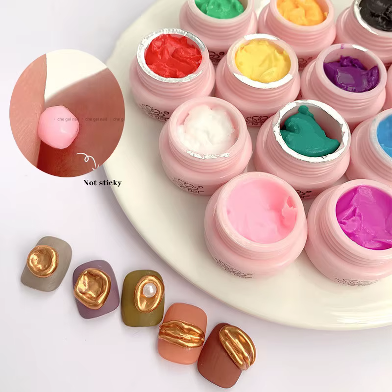 Sculpture 3D en Gomme de Tincine à Tremper pour Ongles Gel Créatif