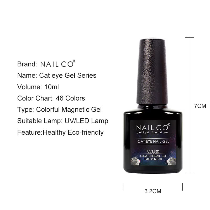 NAILCO 10ml Gel oeil de chat vernis à ongles doré magnétique tremper UV manucure Base Top Gels caméléon Lakier