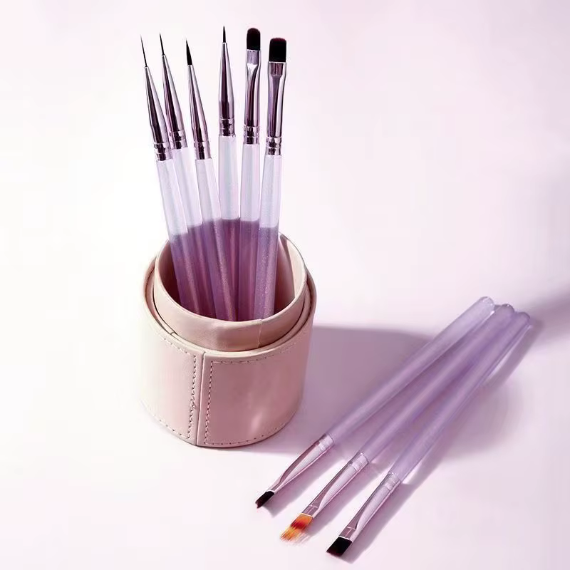 Ensemble de 9 pinceaux pour nail art violet