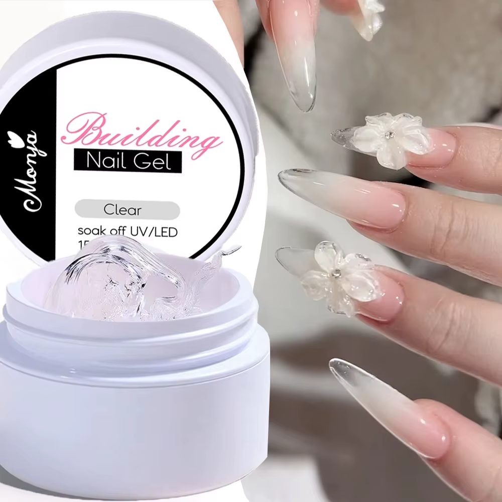 Gel d'extension de main antiadhésif transparent/blanc