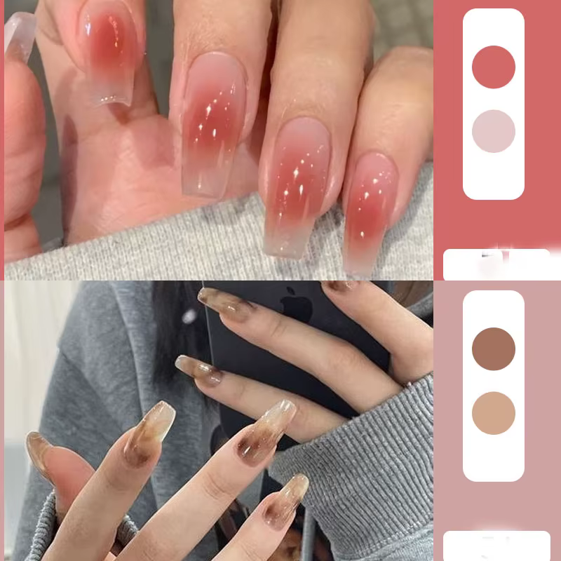 Ensemble de faux ongles à couverture complète avec autocollants en MSI