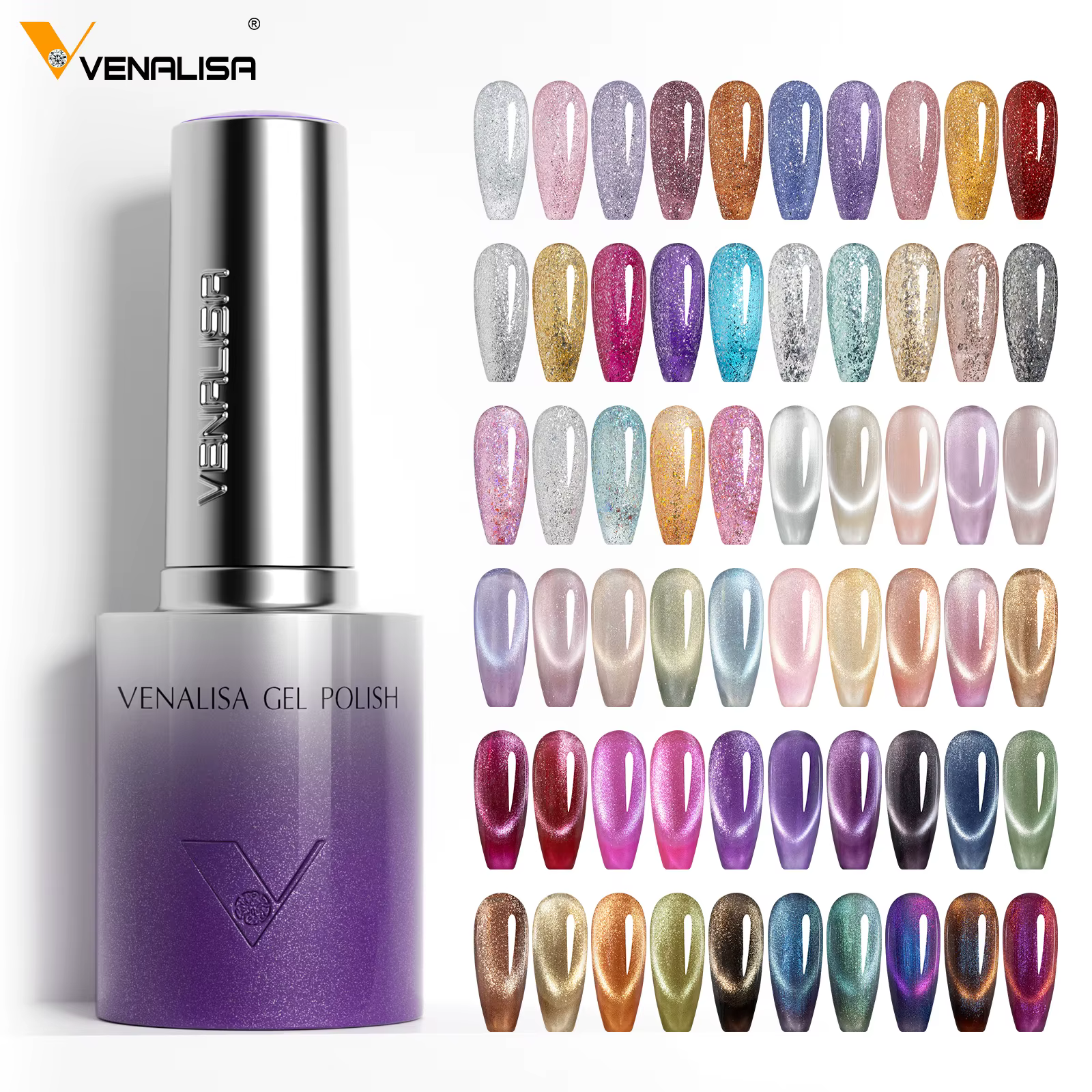 Venalisa 10ml Hema & TPO gratuit Ultra effet oeil de chat vernis à ongles tremper UV LED longue tenue étincelle Bling