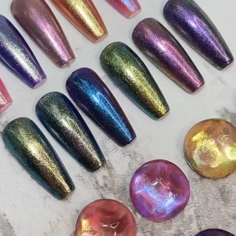 Verhéritage à ongles caméléon nacré, vernis à ongles huileux scintillant, sans pelage, sans odeur, sans décoloration, vernis à ongles sans lampe, salon