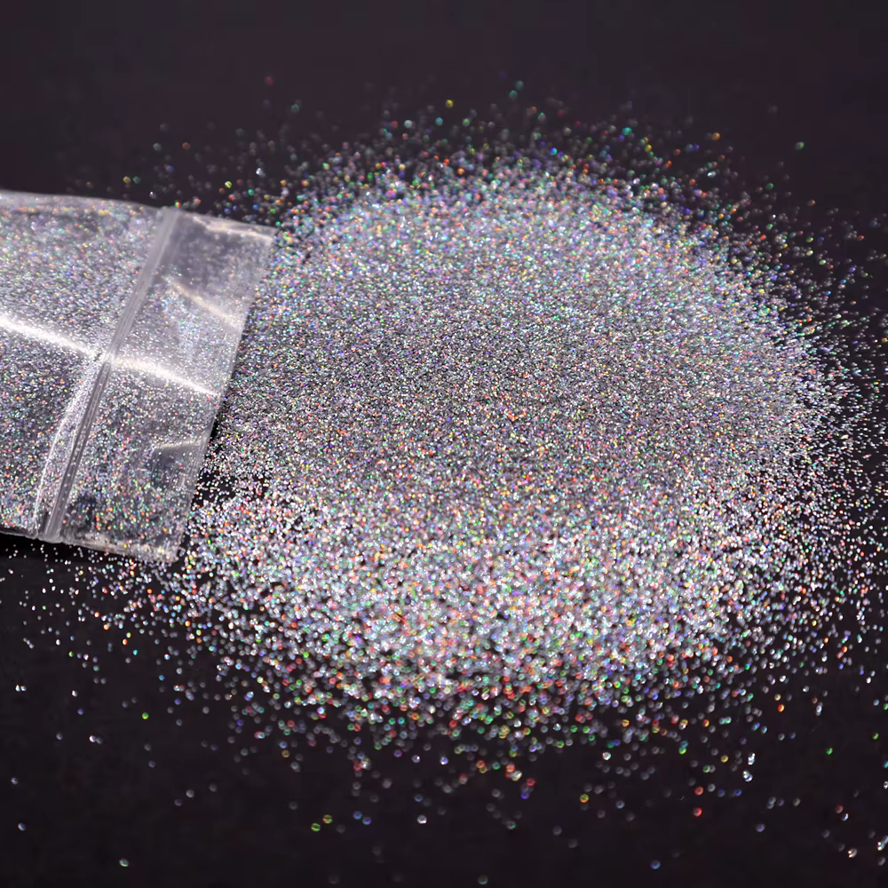 10 g/sac 0.2mm Laser paillettes ongles Chrome poudre