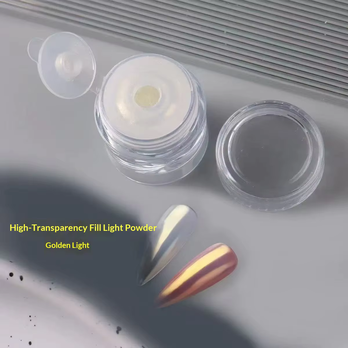1 Boîte (0, 1g) Poudre à Ongles Effet Miroir Clair de Lune