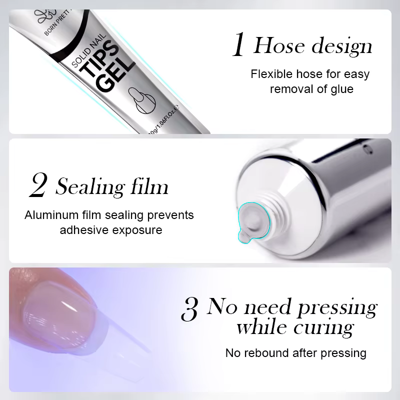 BORN PRETTY 30ml pointes d'ongles solides Gel avec 24 pièces