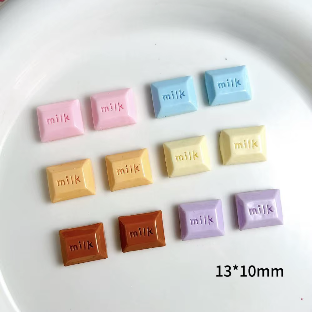 Décorations d'ongles en résine de chocolat au lait pour le bricolage à la main