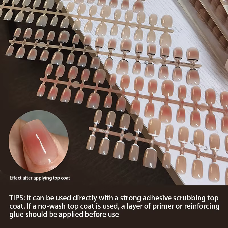 Faux Ongles Dégradés N64.French Blush Nude