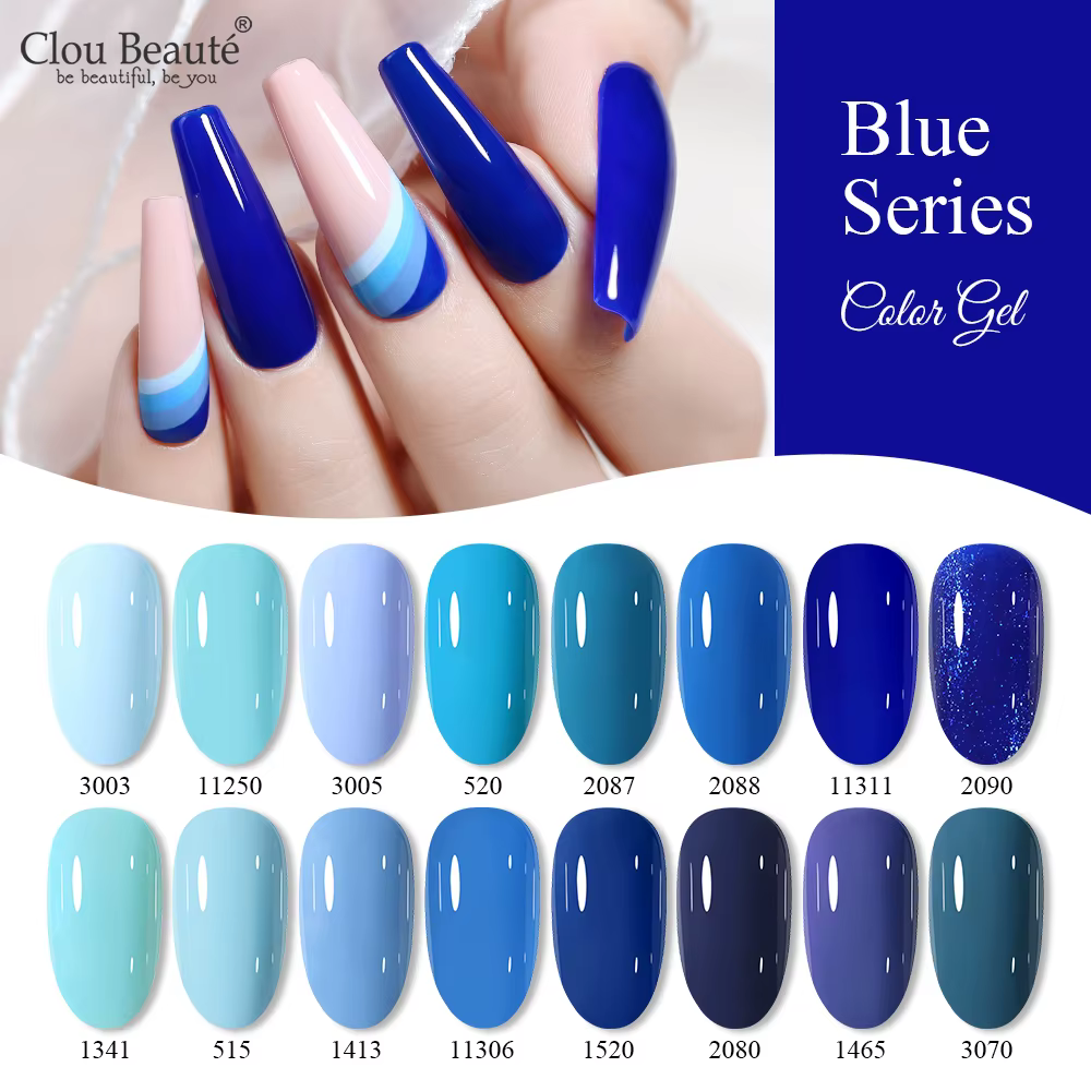 Clou Beaute série bleue vernis à ongles gris vert chanceux