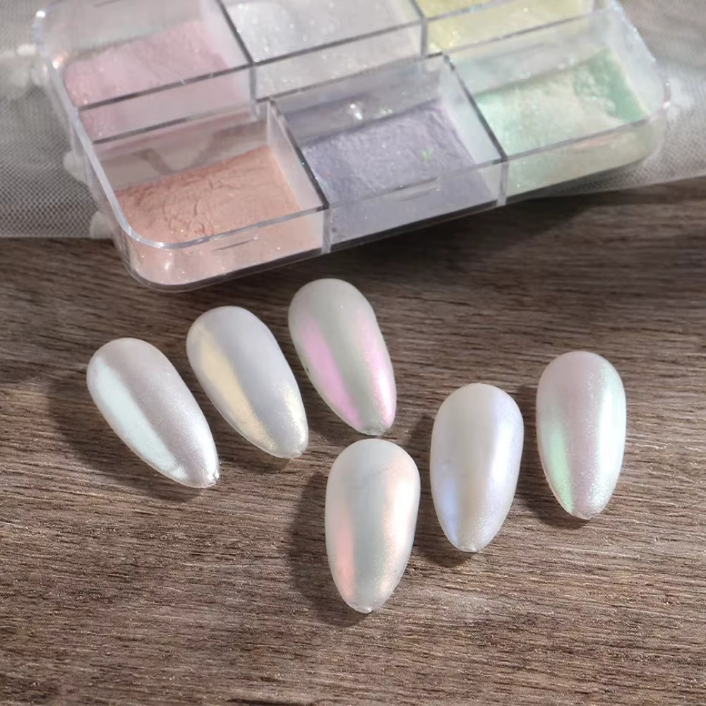 Poudre à ongles effet miroir clair de lune