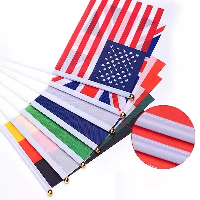 KAFNIK, 5 drapeaux finlandais 14*21CM, drapeau finlandais à tenir à la main avec mât