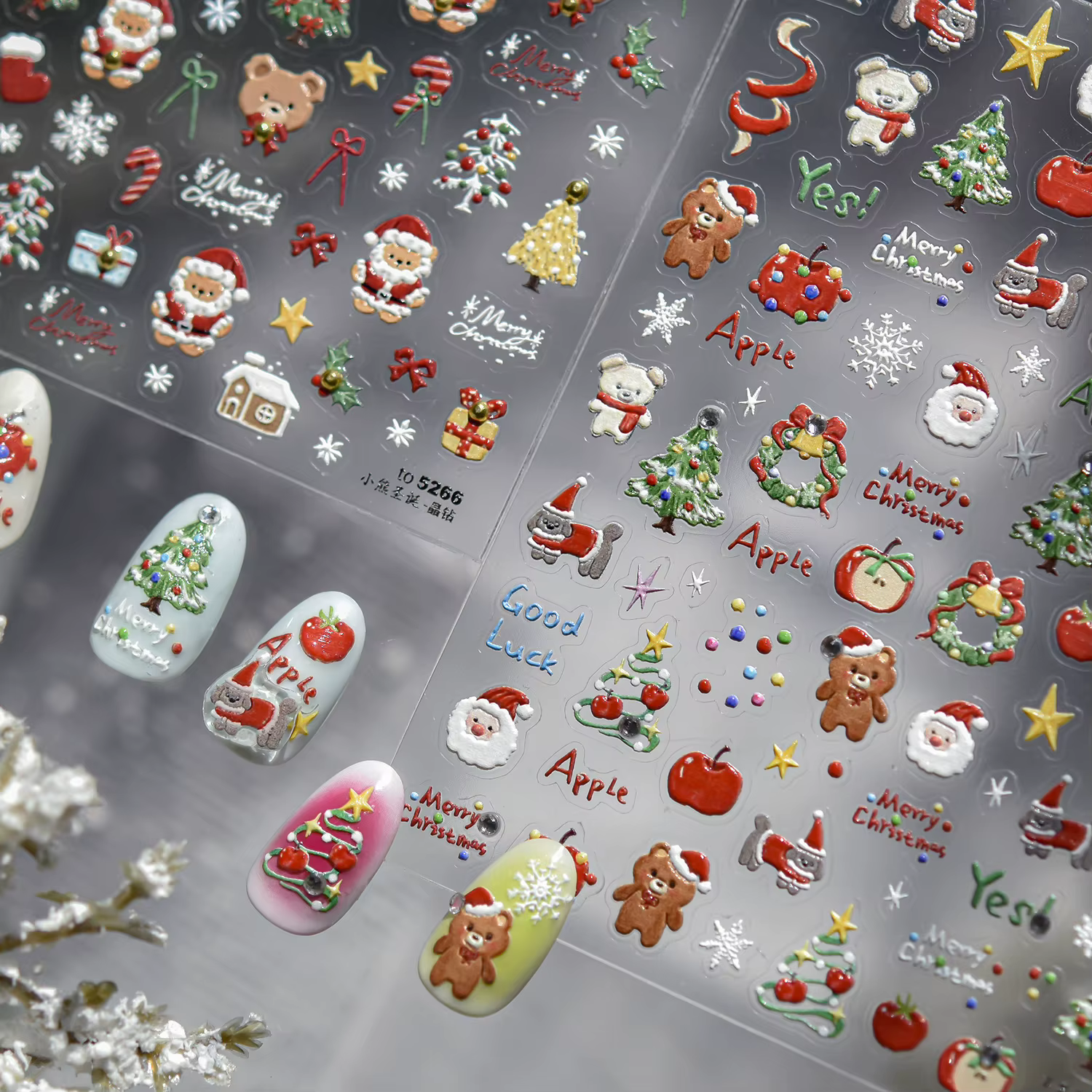 Autocollants pour ongles de noël