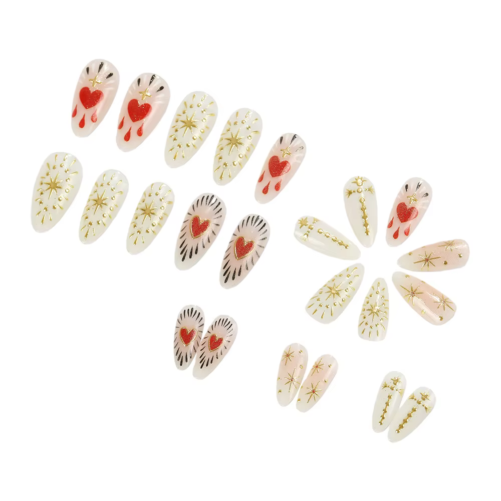 Faux ongles 3D pour la saint-valentin