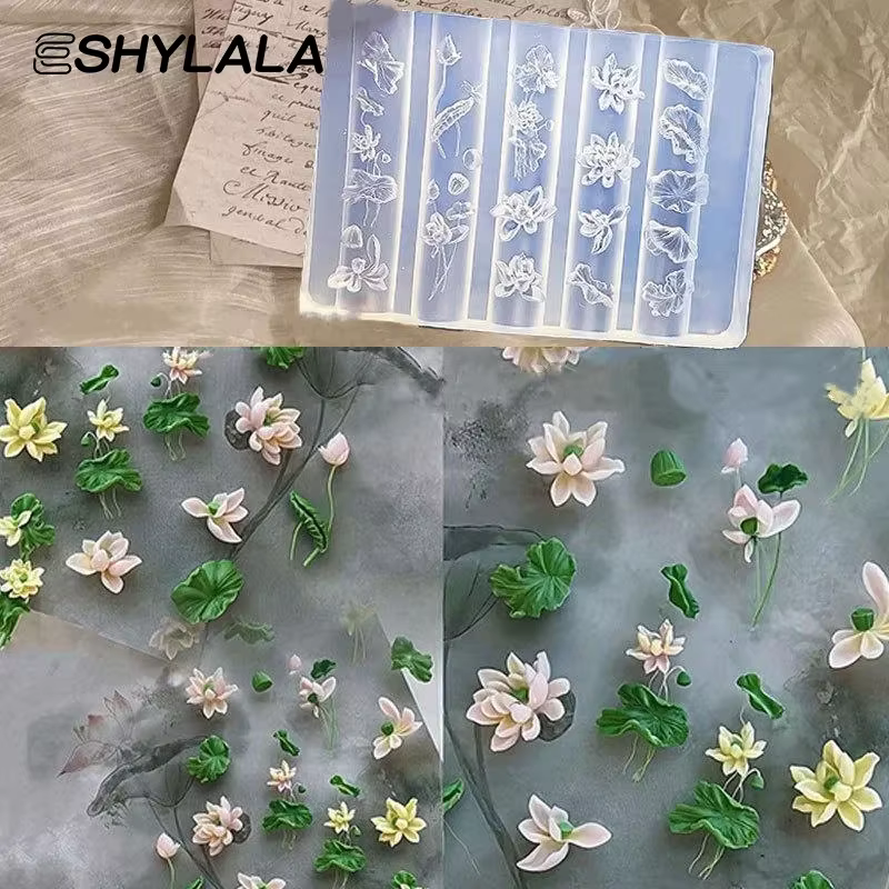 Lotus 3D Silicone Transparent moule à ongles feuilles