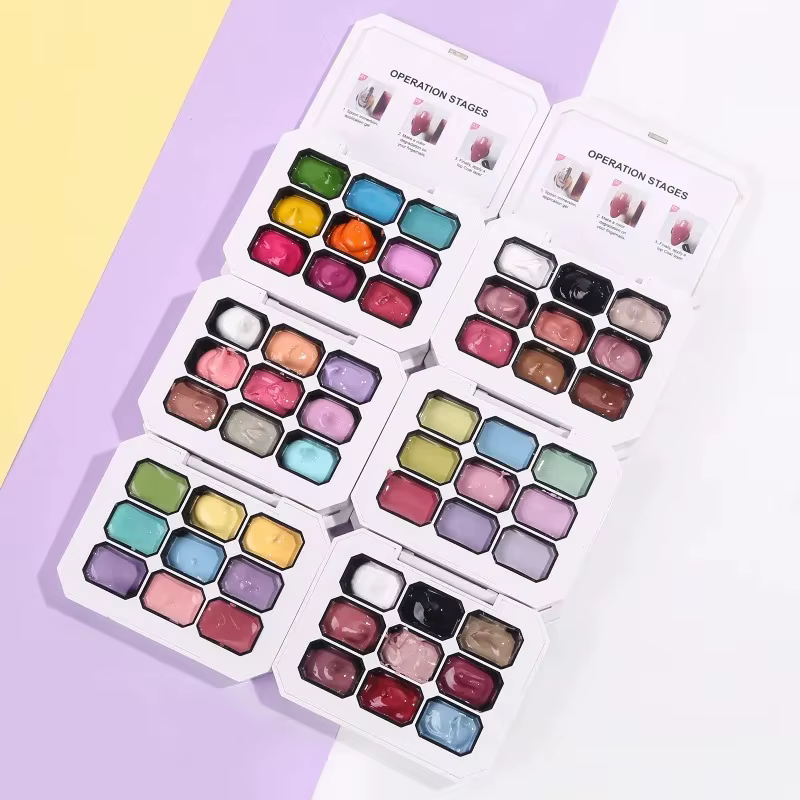 9 grille dégradé peinture Gel Palette Ombre tapotement Gel vernis à ongles décapant