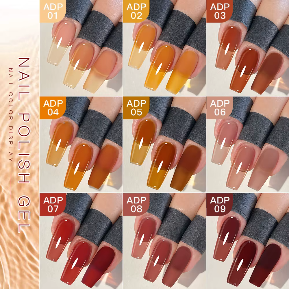 AS 15ml translucide ambre Gel Vernis à ongles couleur marron