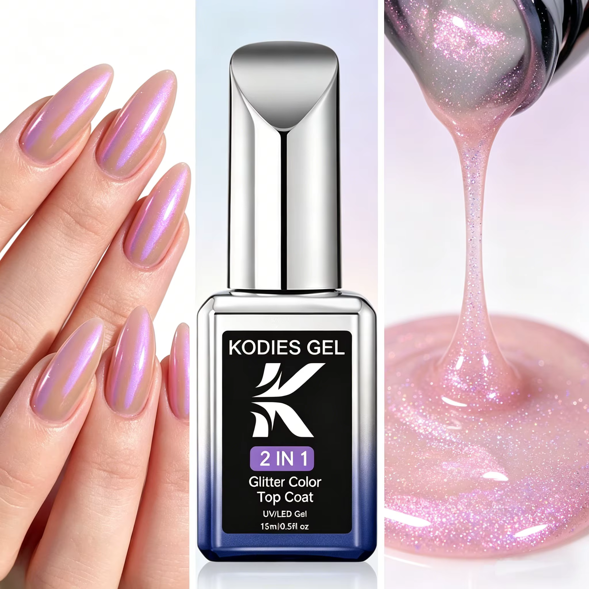 KODIES GEL Aurora – Top Coat Rose Nacré
