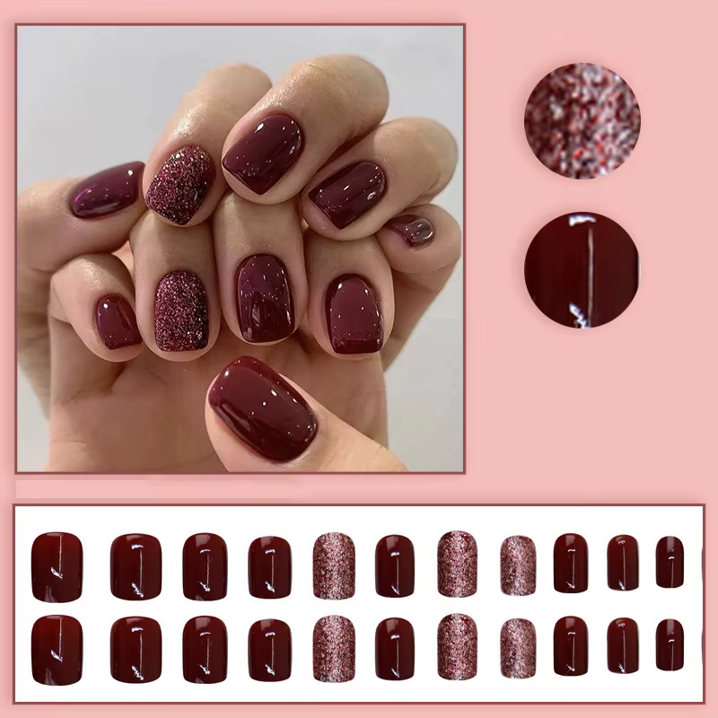 Faux ongles courts et moyens pour femmes et filles