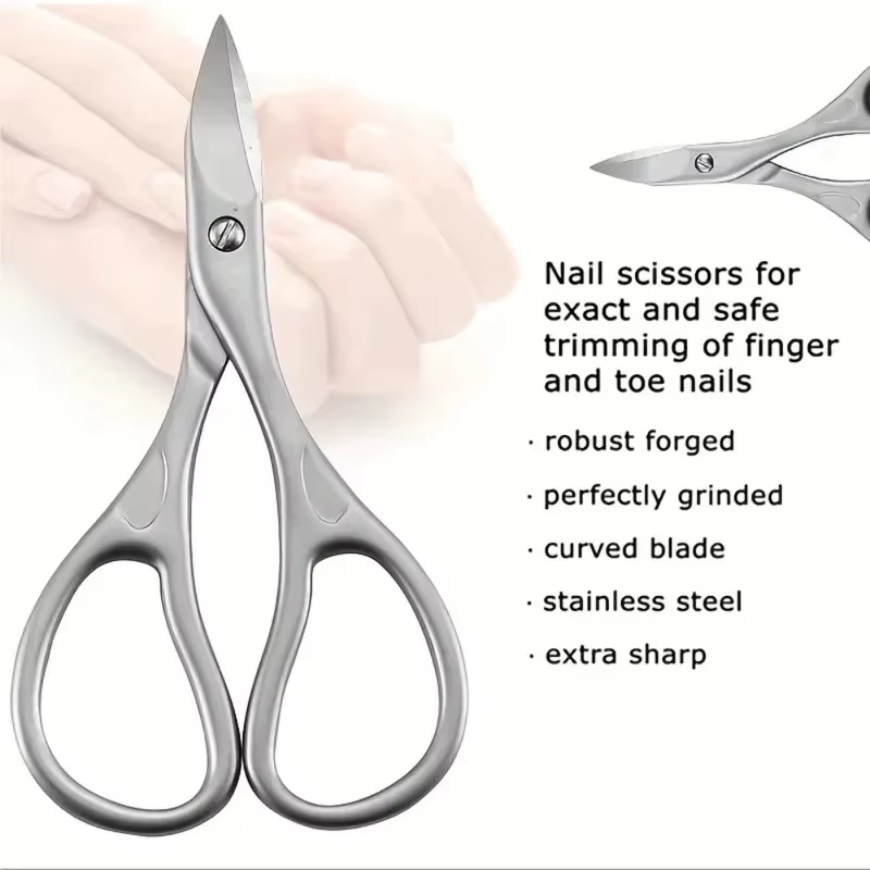 1 pièces multi-usages lame incurvée manucure professionnel coupe-ongles ciseaux sourcils cils pédicure ongle