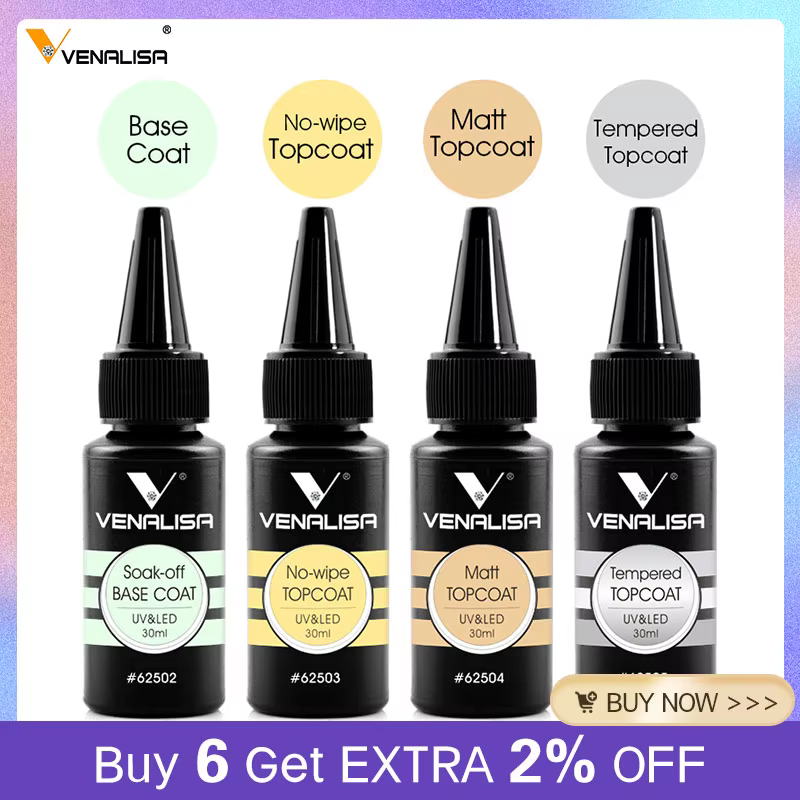 Nouveau manucure Venalisa 30ml 1oz Nowipe couche de finition tremper LED UV vernis à ongles Gel