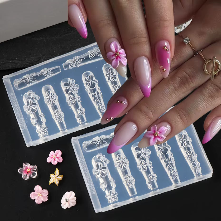 Moule en silicone 3D pour ongles Blossom Flower