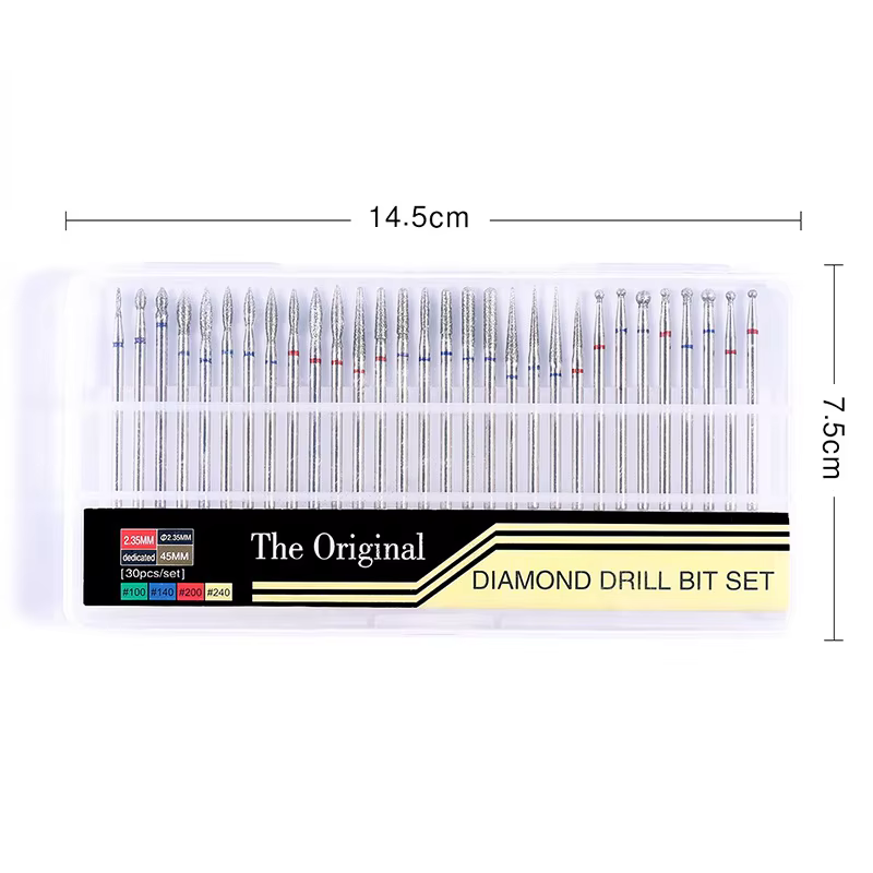50 ensembles 30 pièces/ensemble jeu de forets pour Nail Art-embouts de travail de préparation de Style russe pour