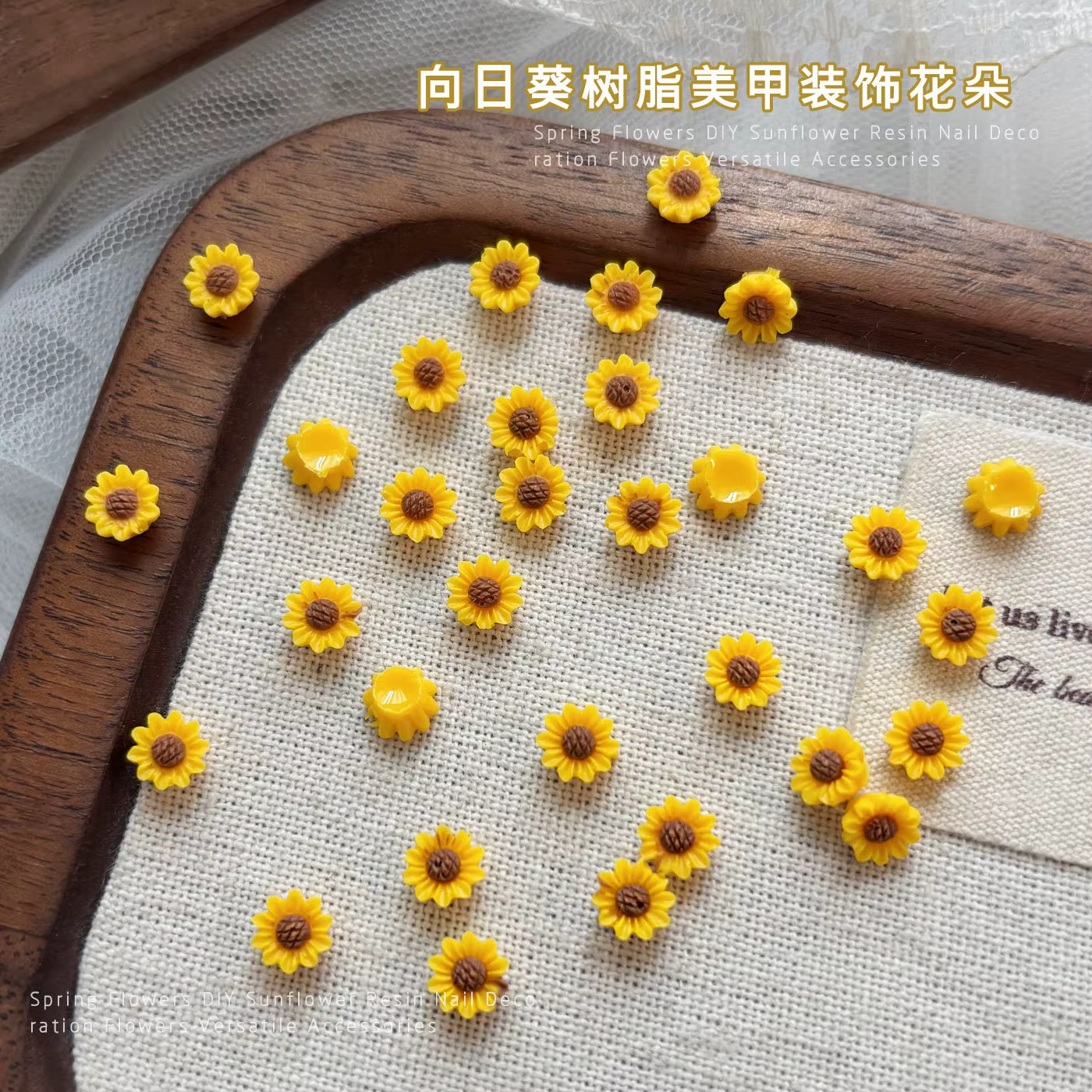 100 PIÈCES Fleurs de tournesol 3D réalistes pour ongles