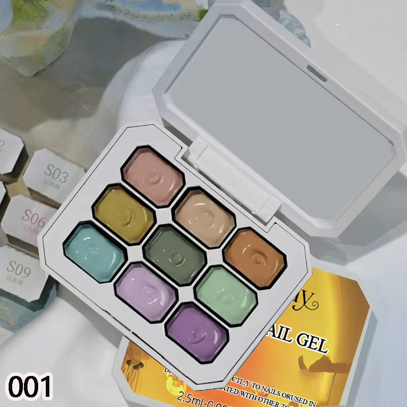 Gel UV/LED semi-permanent amovible 9 couleurs Morandi élégant à faible saturation pour motifs dégradés à faire soi-même
