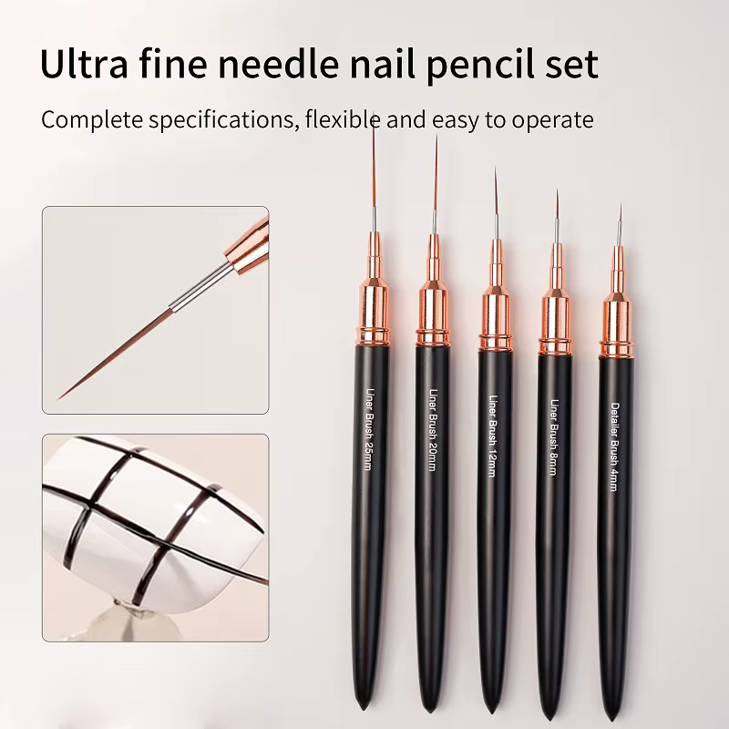 Pinceaux noirs pour Nail Art