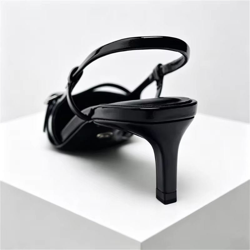 Sandales d'été Sexy à bout pointu pour femmes, talons hauts fins rouges, en cuir verni, sangle de voyage au dos, Mules, escarpins de mariage pour femmes
