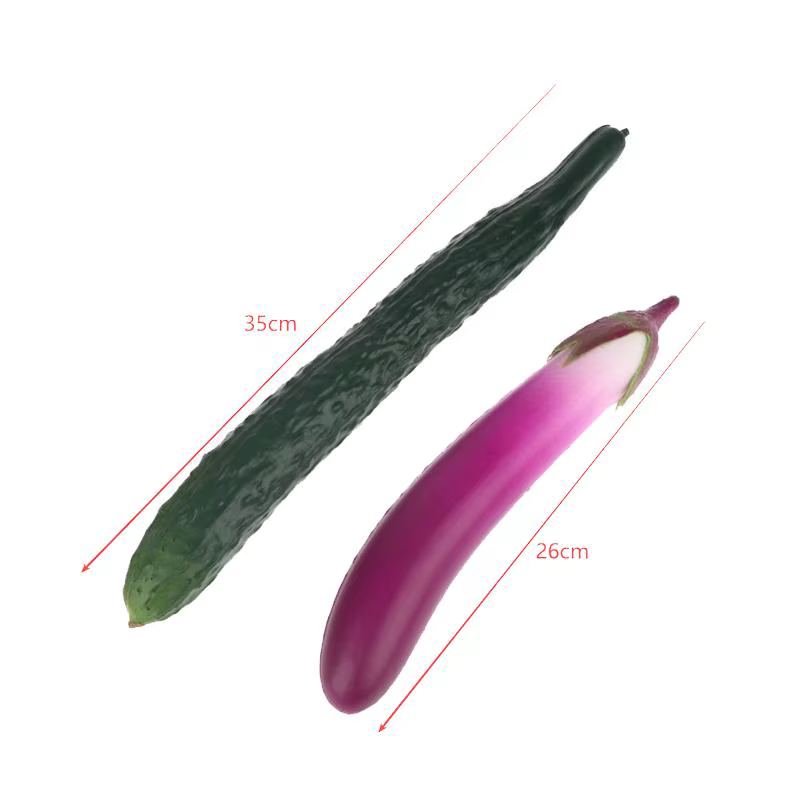 Répliques de légumes artificiels réalistes, douces et sûres, pour la photographie (Aubergine, Concombre)