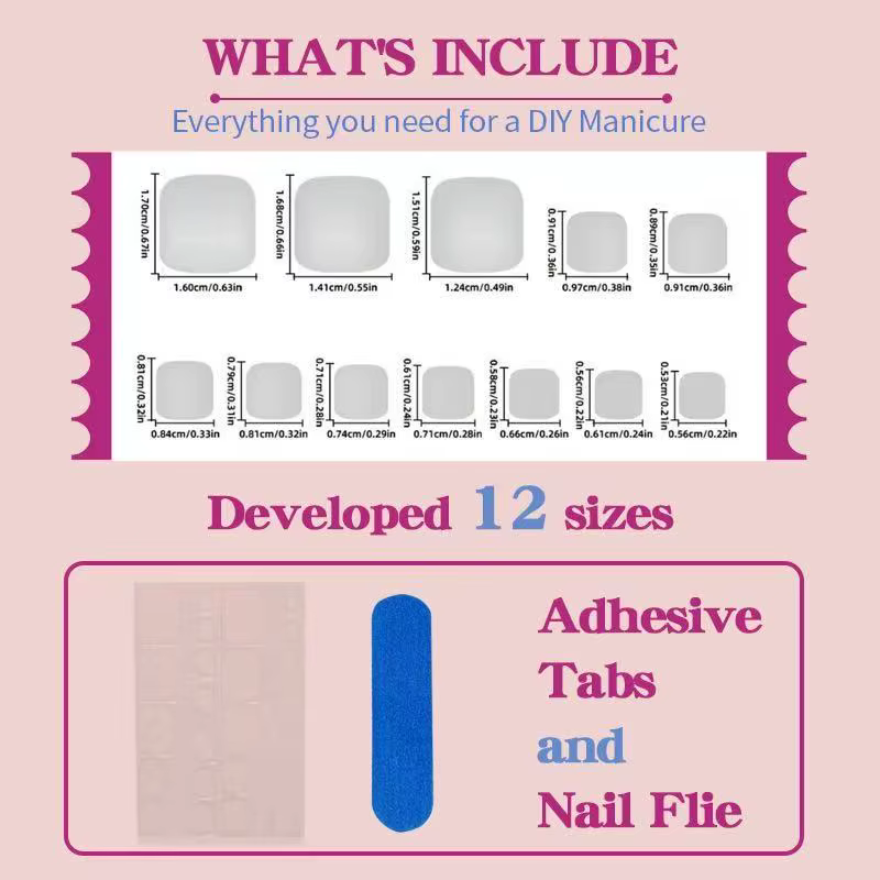 24 faux ongles en forme de fleur à motif zèbre