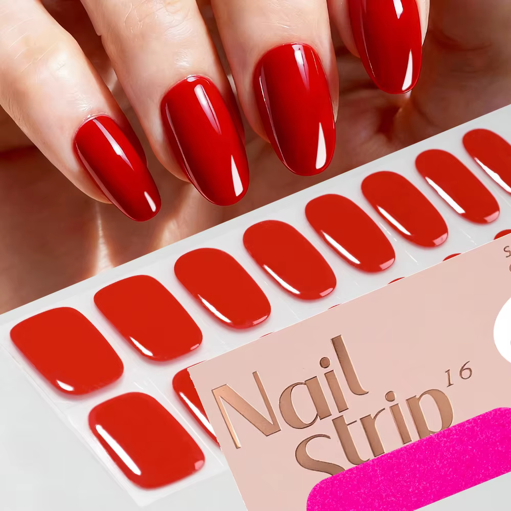 16 conseils saint valentin rouge brillant Semi-durci ongles Gel enveloppes longue durée