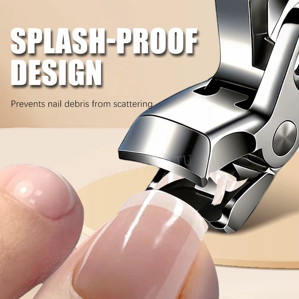 Coupe-ongles avec récupérateur, tête inclinée, pour ongles épais, ouverture large, pour ongles de pieds et de mains