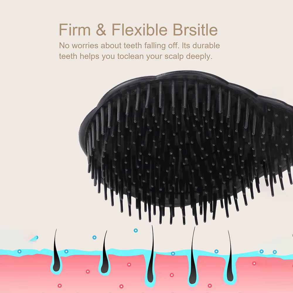 Brosse de massage du cuir chevelu pour le lavage et le soin des cheveux, soulagement des démangeaisons des racines, brosse de douche pour shampoing