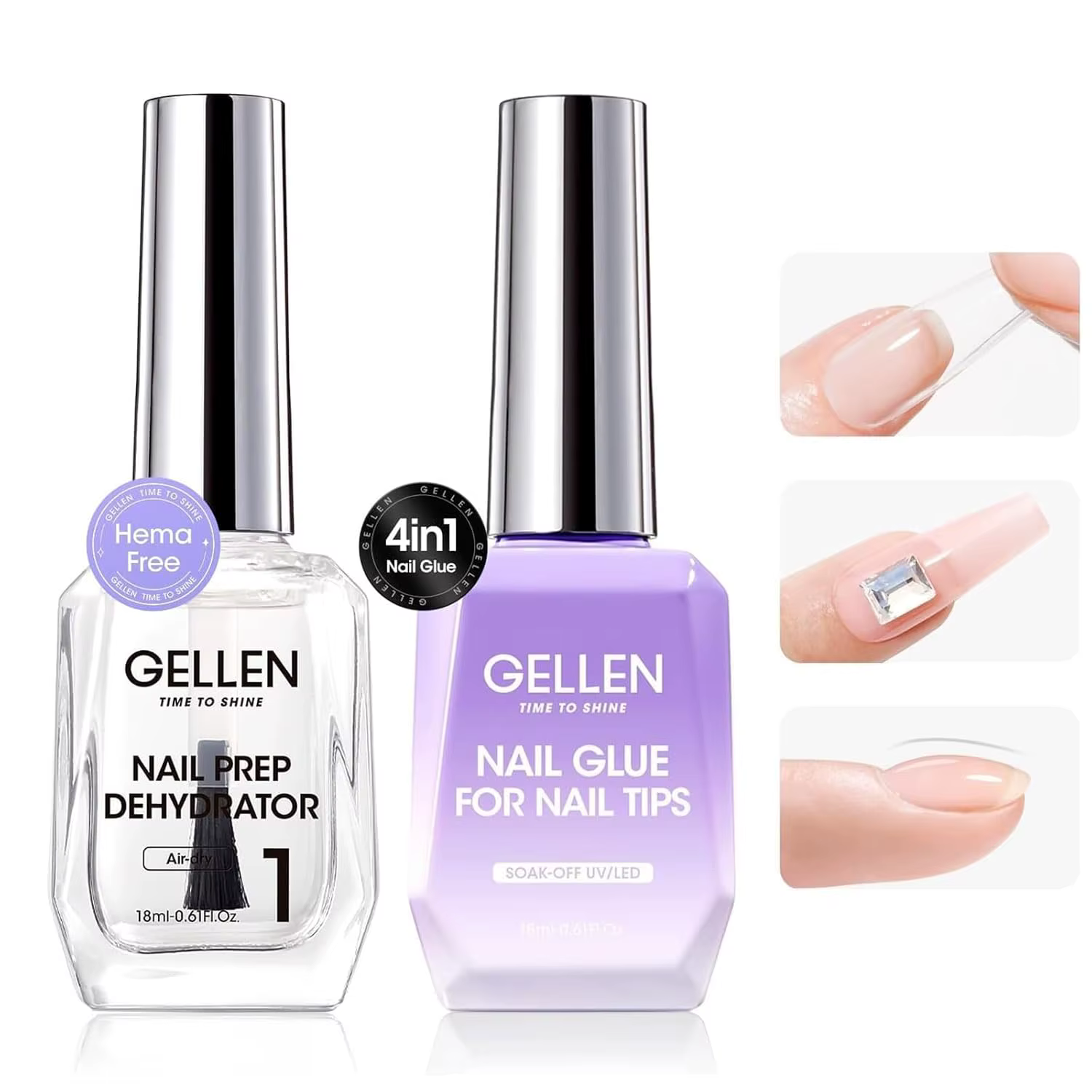 GELLEN 18ml Kit de préparation pour ongles en gel 4 en 1