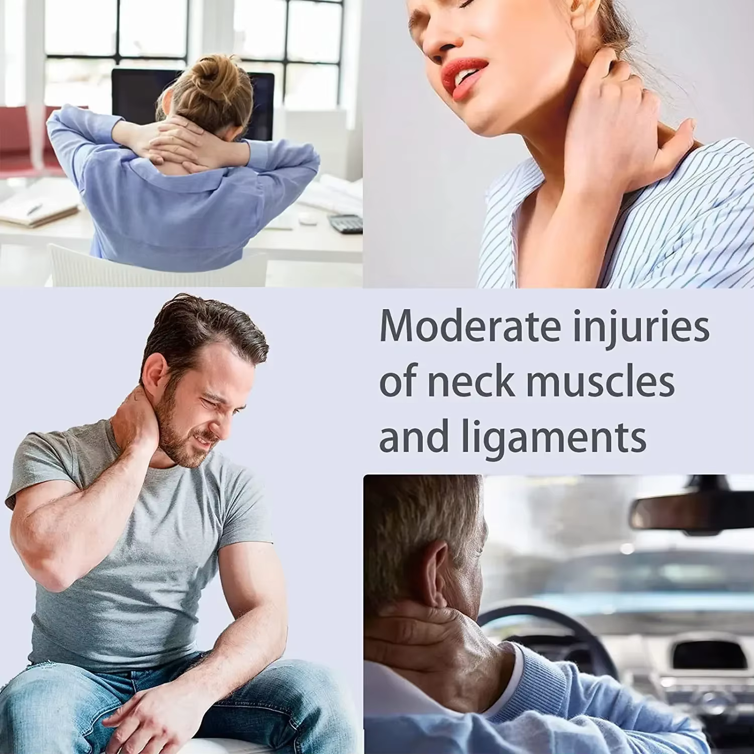 Soutien du cou du col cervical pour la correction de la posture de la tête avant et le confort assis long avec fonction de traction du cou