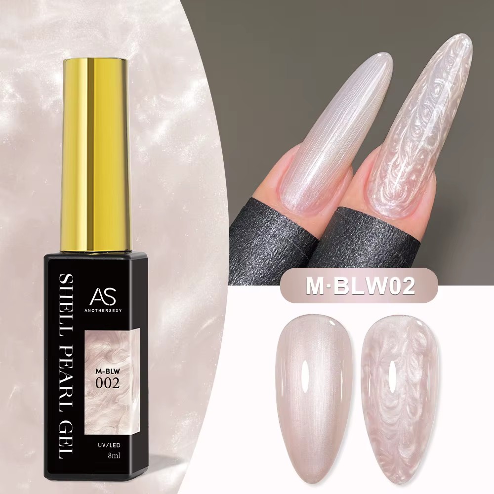 AS 8ml fil coquille Gel vernis à ongles pas ensemble 24 couleurs blanc perle