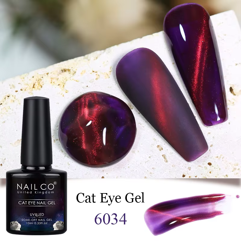 NAILCO Vernis Gel Transparent Effet Œil de Chat Magnétique Semi-Permanent UV pour Ongles