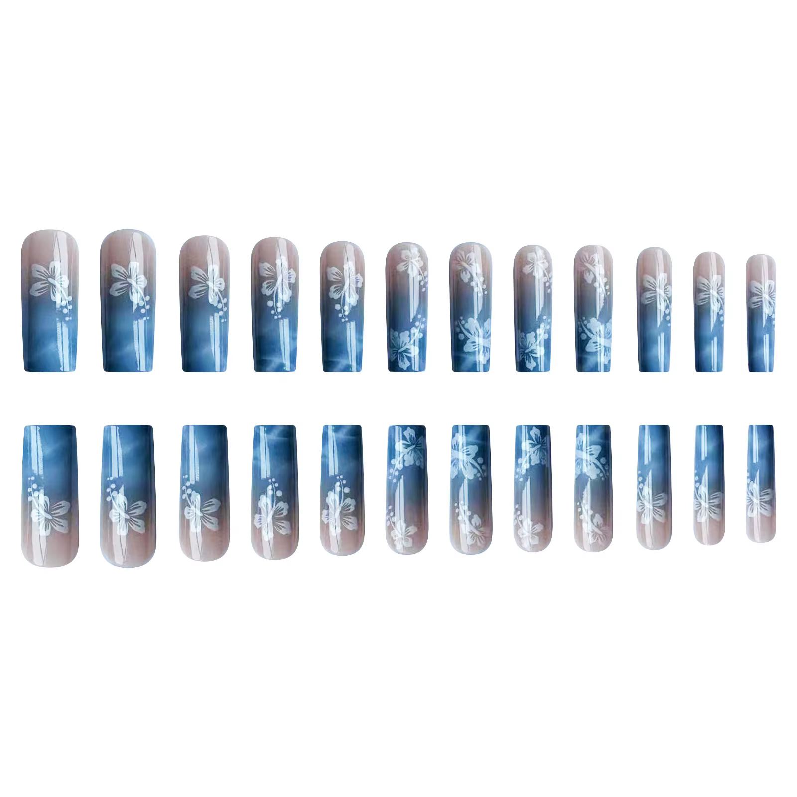Faux ongles en nickel é bleu N64.avec ondulations de l'eau de l'océan