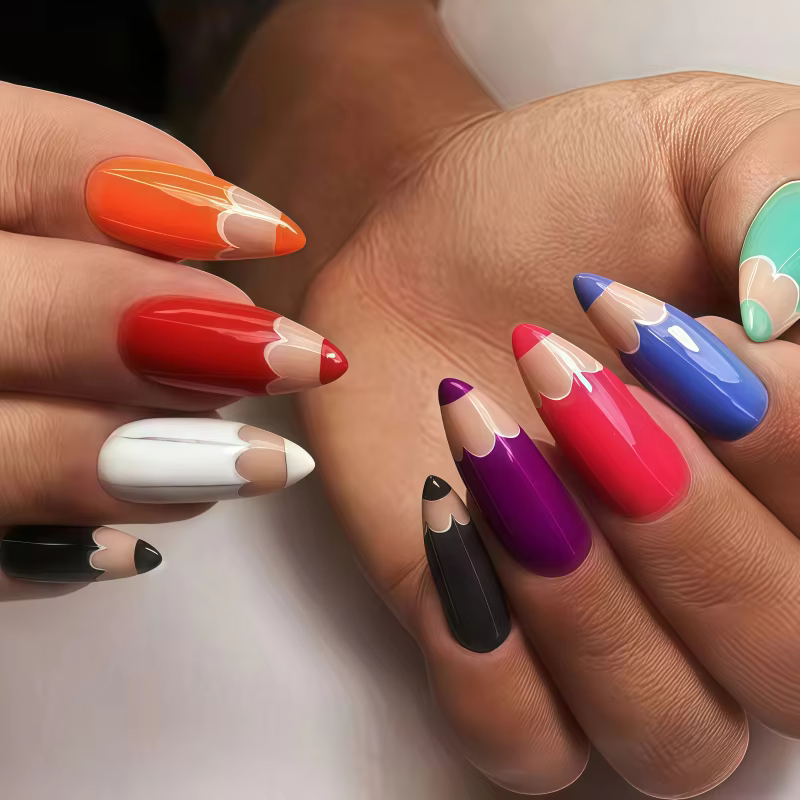 24 faux ongles de style occidental